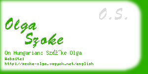 olga szoke business card